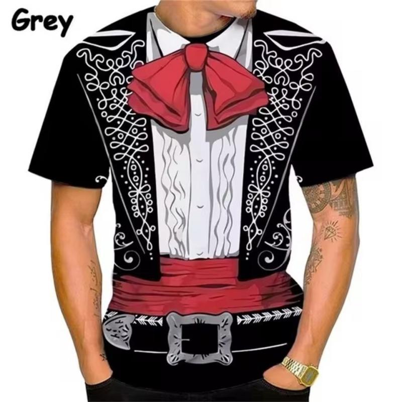 Forever Men Heren Mariachi Grafische T-shirts 3D Print Nep Pak Korte Mouw T-shirts Casual Oversized T-shirt Mexicaans Kostuum Streetwear 6XL