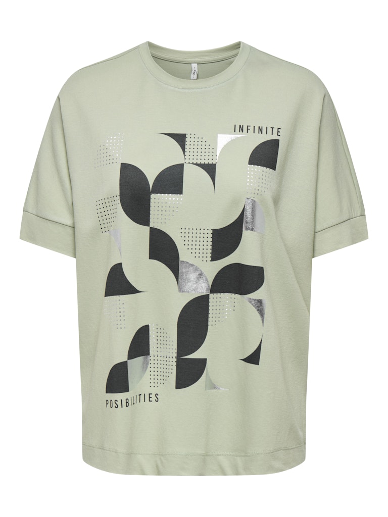 Only Shirt met korte mouwen ONLJANY S/S O-NECK PRINT TOP BOX JRS