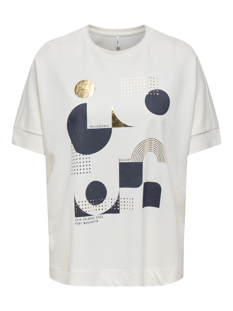 Only Shirt met korte mouwen ONLJANY S/S O-NECK PRINT TOP BOX JRS