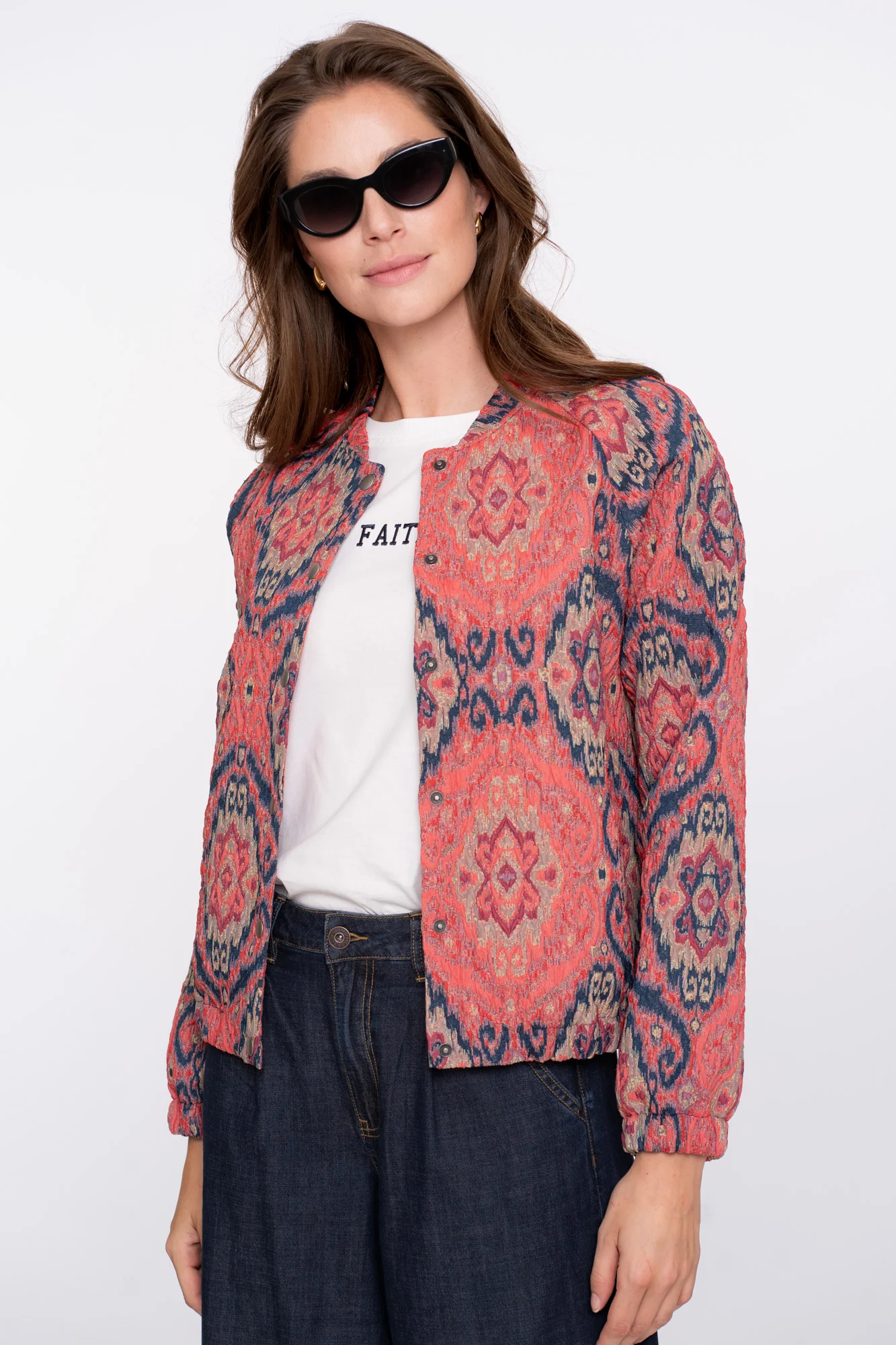 Geisha 55700-20 420 jacket print pink/blue