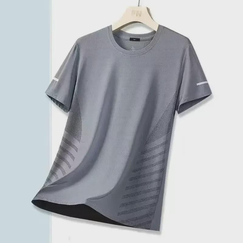VantaGoods Heren snel drogend mesh ijs zijde T-shirt - ademend, losse pasvorm, korte mouwen, zomer outdoor top 5XL