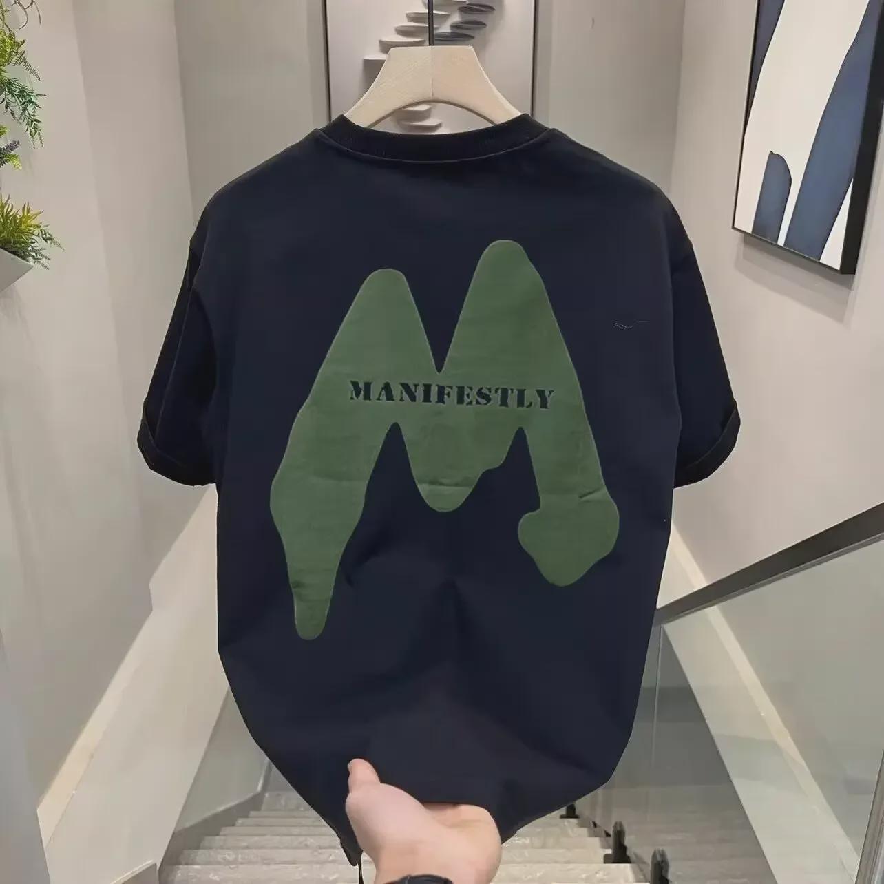 VantaGoods 2024 Trendy heren high-end katoenen T-shirt met korte mouwen: Casual, los en veelzijdig ontwerp L zwart