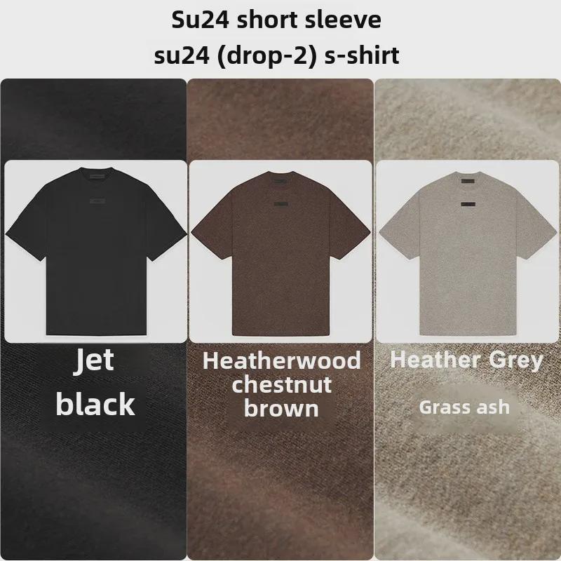 VantaGoods 2024SU Essential T-shirt met korte mouwen in kastanjebruin en grasgrijs met offsetdruk XL