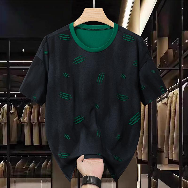 Smiao Plus Size 5XL-12XL Oversized T-shirt voor heren Zomertops Mode Korte Mouw T-shirt Zomer Herenkleding 10XL(140kg-150kg) paars