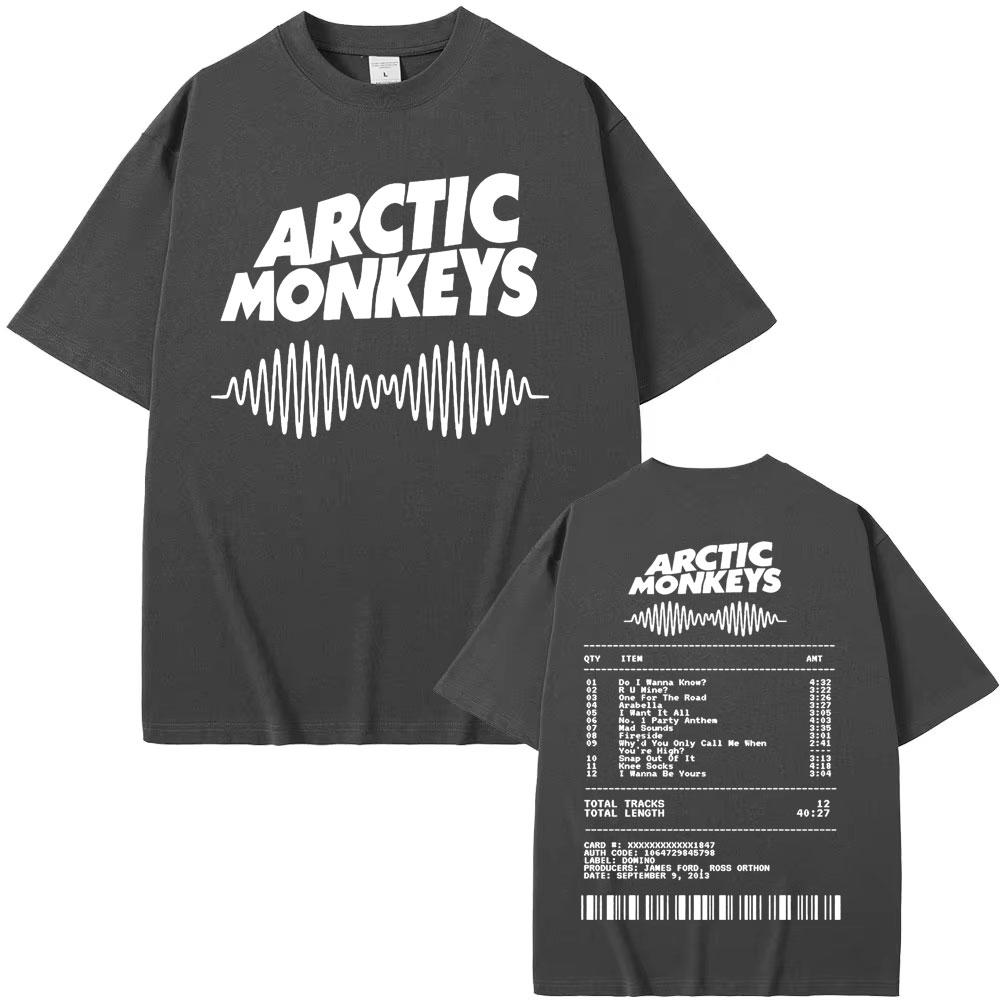 High End Unisex T-shirt Arctic Monkeys Muziekalbum Grafisch T-shirt Heren Dames Vintage Street Style T-shirts 100% Katoen Casual Oversized T-shirt S