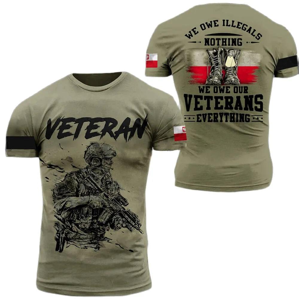 Xr-03 Poolse vlag camouflage print 3D T-shirt ronde hals heren korte mouw soldaten leger sneldrogende losse comfortabele nieuwe sporttop XXXL