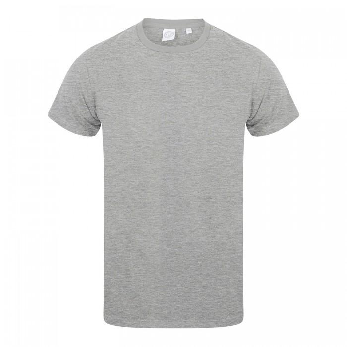 Skinni Fit heren feel good gemêleerd katoenen stretch-T-shirt M grijs