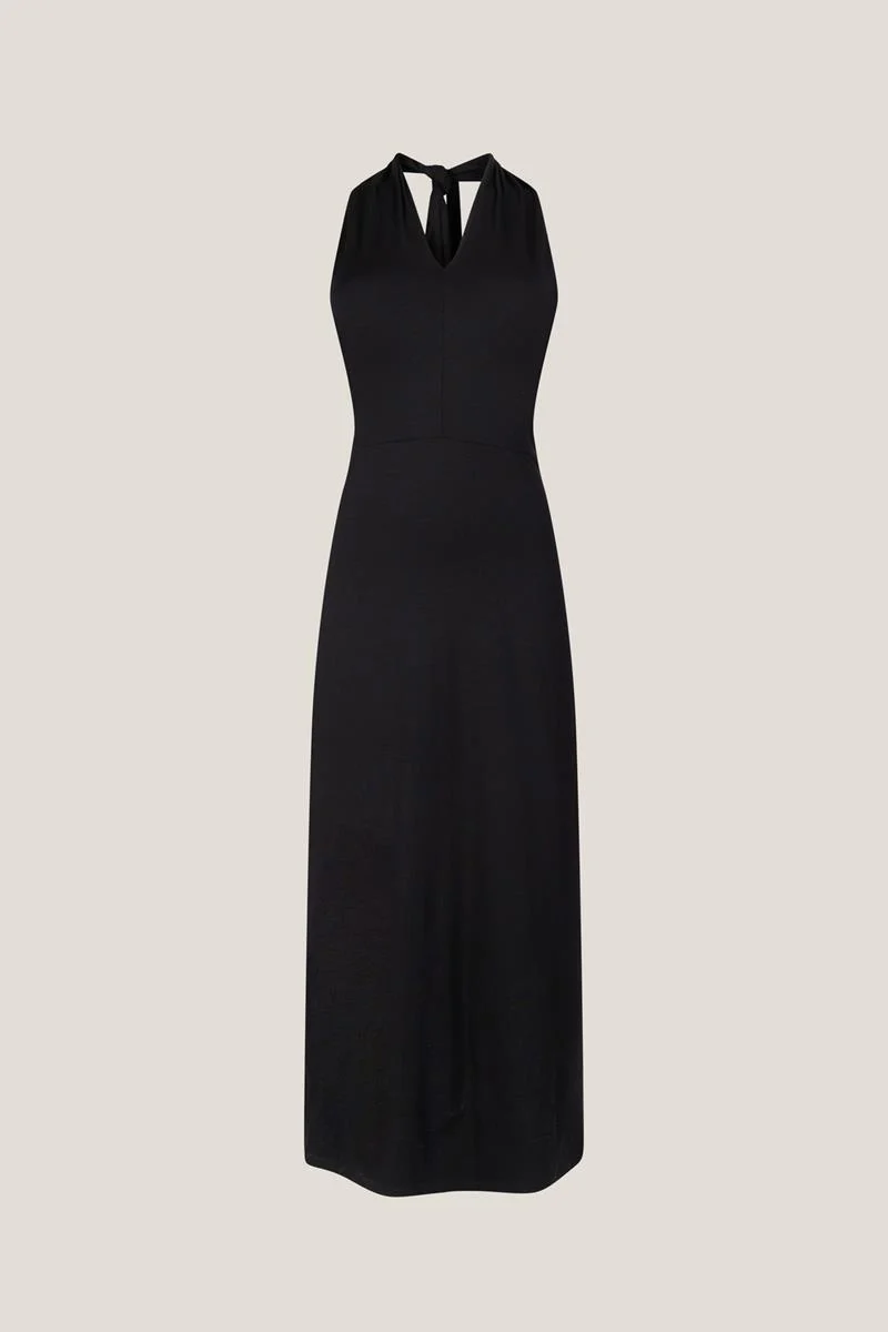 Jansen Amsterdam Fosco v546 jersey solid long dress black