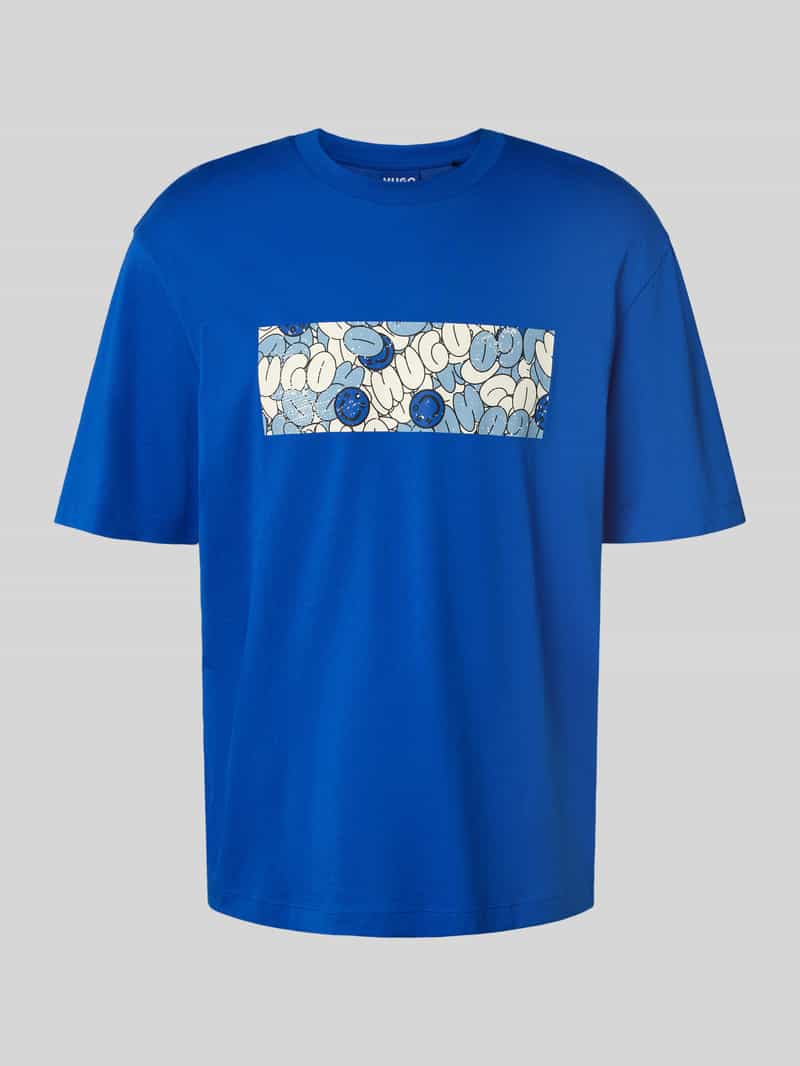 OTTO HUGO Blue T-shirt Nurix met coole print