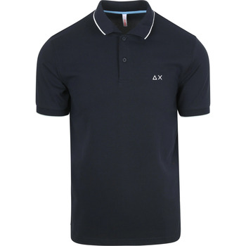 Sun68 T-shirt  Poloshirt Small Stripe Collar Navy