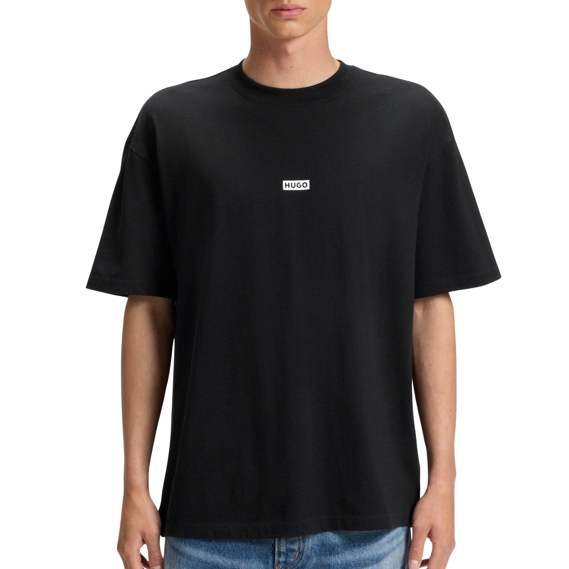 OTTO HUGO Blue T-shirt Nalono met logoprint, oversized look met backprint
