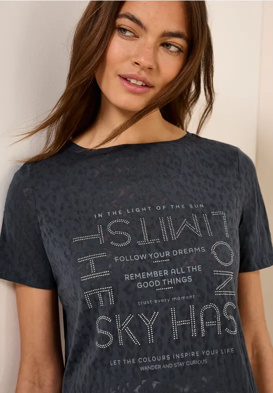 Cecil T-shirt met siersteentjes