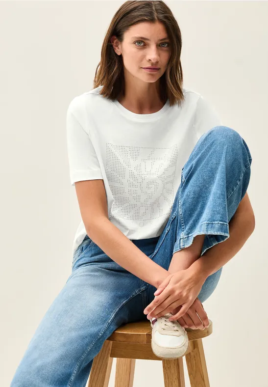 Cecil T-shirt met siersteentjes