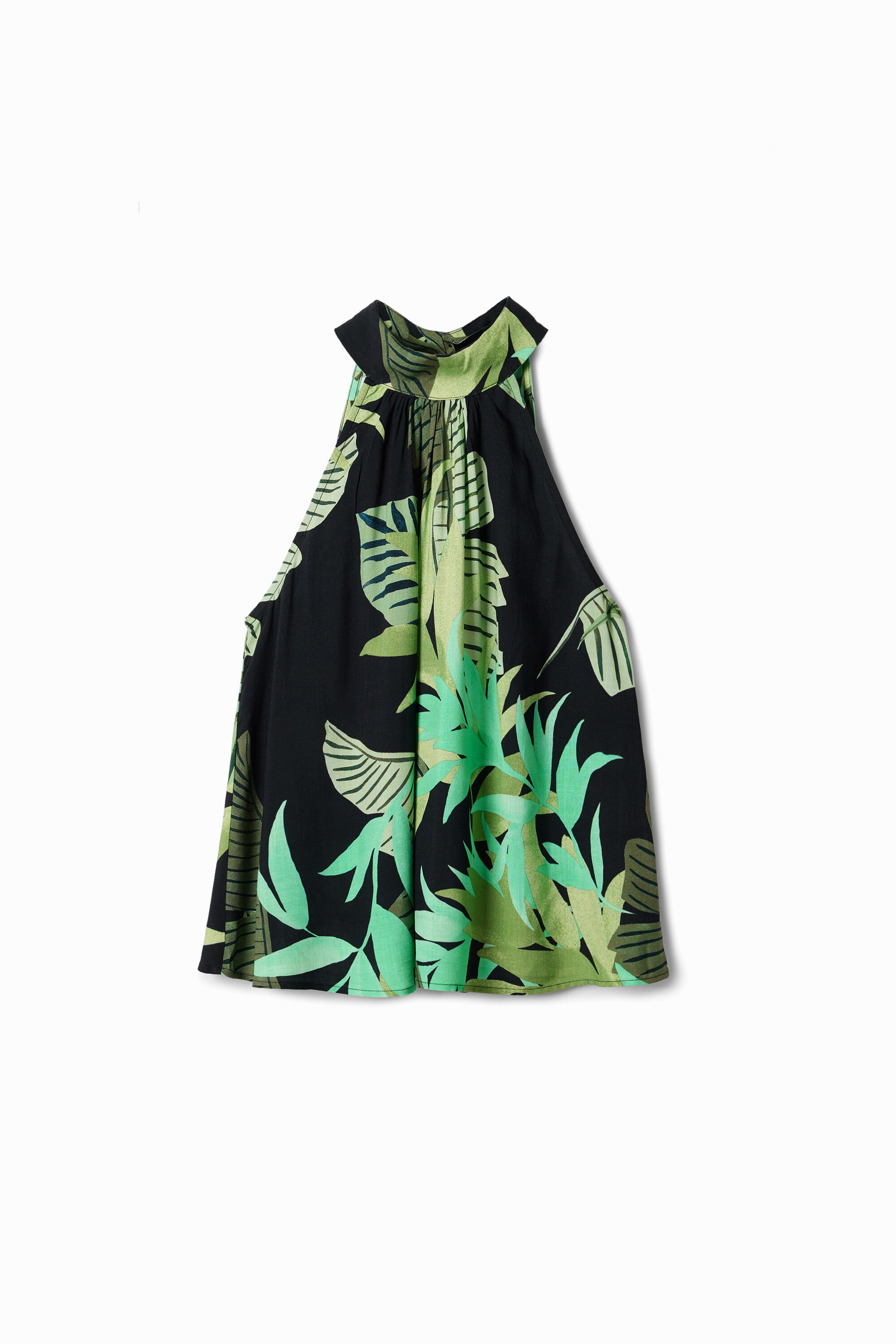 Desigual Blouse met tropische bladeren - BLACK