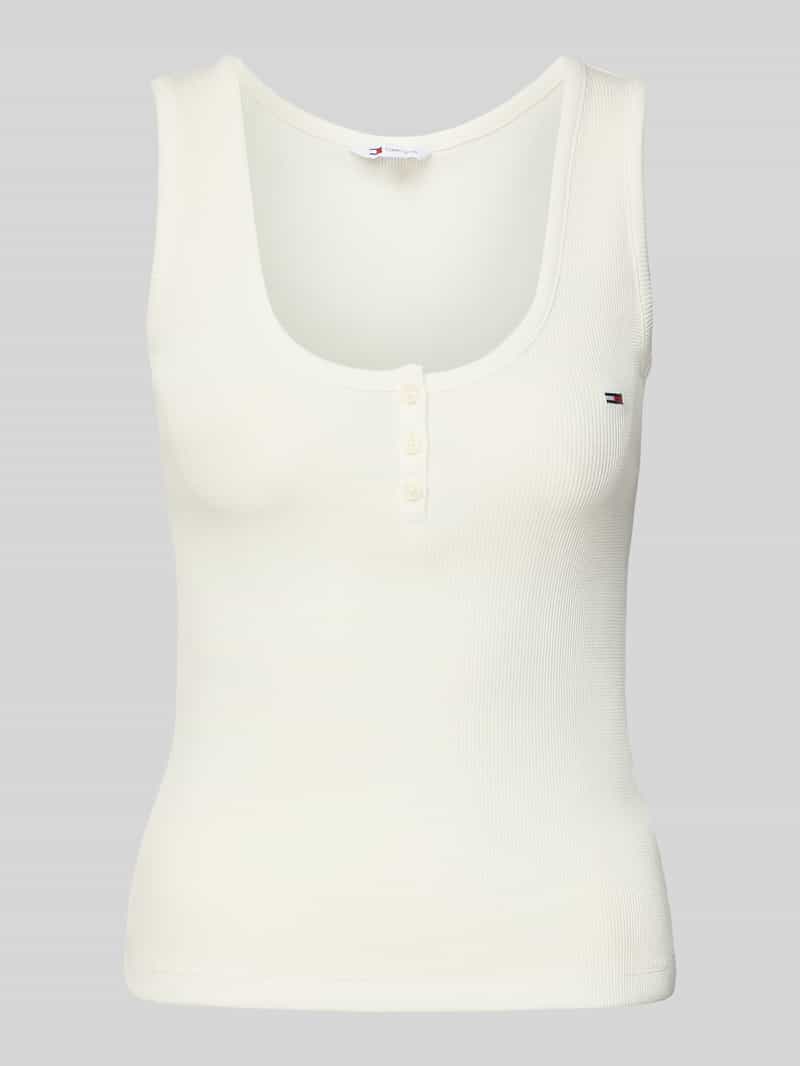 TOMMY JEANS T-shirt TJW SLIM HENLEY WAFFLE TANK