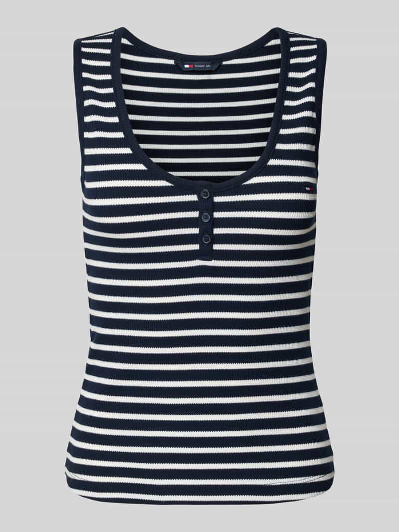 TOMMY JEANS T-shirt TJW SLIM HENLEY WAFFLE TANK