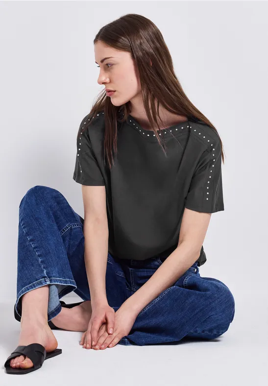 STREET ONE T-shirt met studs