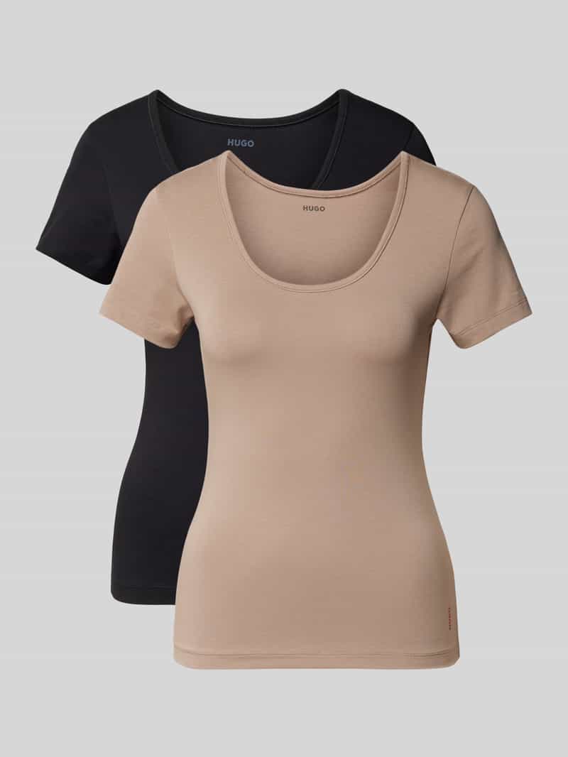 HUGO underwear T-shirt TWIN met verticale logoprint (2-delig, Set van 2)