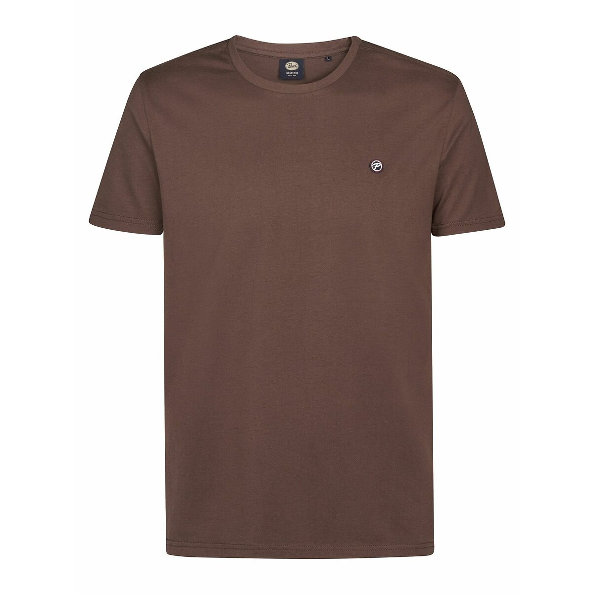 Petrol Industries Shirt met ronde hals met geborduurd logo