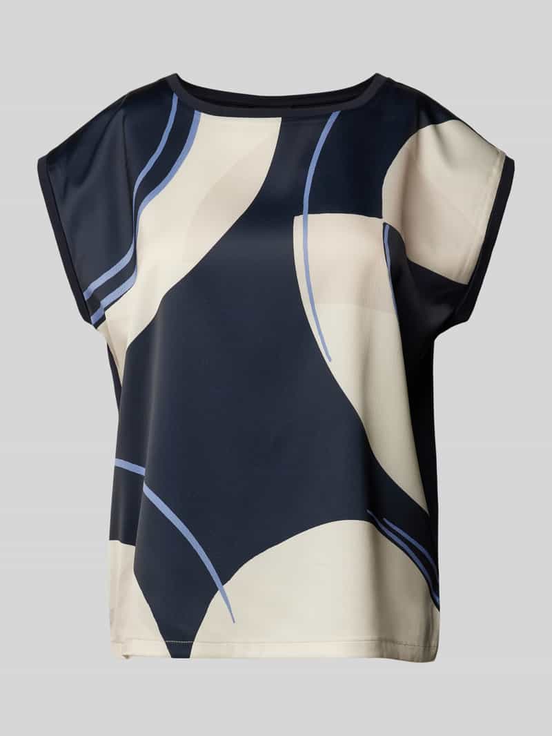 S.Oliver BLACK LABEL T-shirt met grafisch patroon voor, effen achter