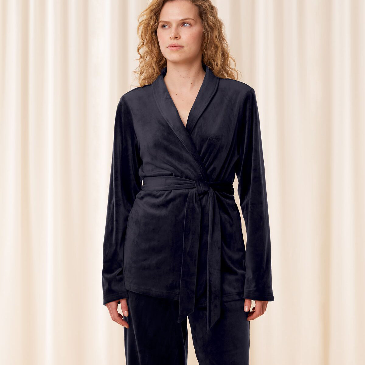 Triumph Sensual Velour badjas, blauw