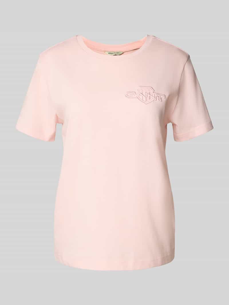 Gant T-shirt REG TONAL SHIELD SS T-SHIRT Ronde hals, ton sur ton borduurwerk