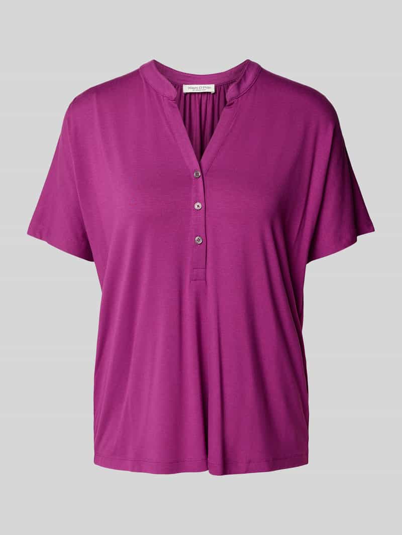 Marc O'Polo Shirt met staande kraag met knoopsluiting