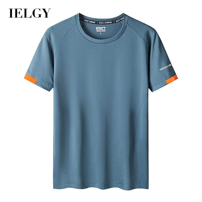 IELGY T-shirt heren sport buiten groot formaat stretch korte mouwen sneldrogende kleding 6XL zwart