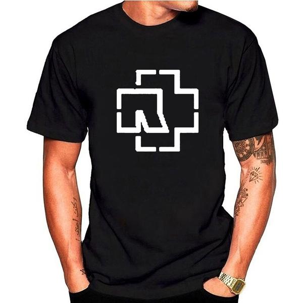 FT T Shirts Plus Size Rammstein Zomermode Tops Korte mouwen T-shirts voor heren Casual katoenen tops XXL zwart