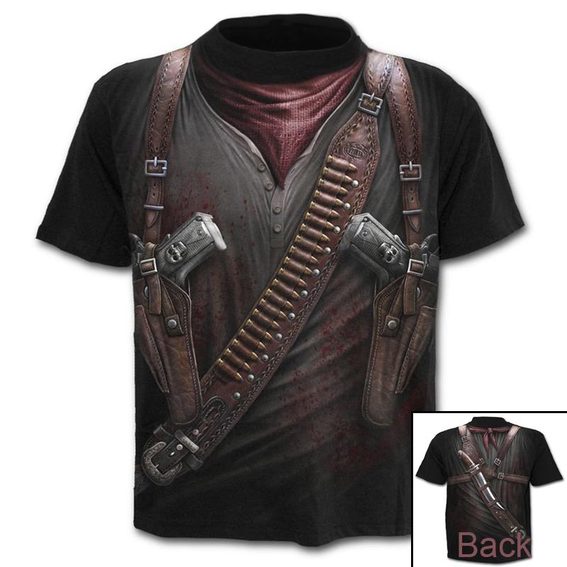 FEGKZLI Fashion Heren casual grappig 3D bedrukt T-shirt zomer korte mouw punk stijl tops XL