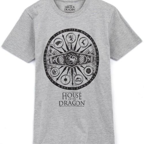 Pertemba FR - Apparel House Of The Dragon Heren symbolen Heather T-shirt 3XL zwart/grijs