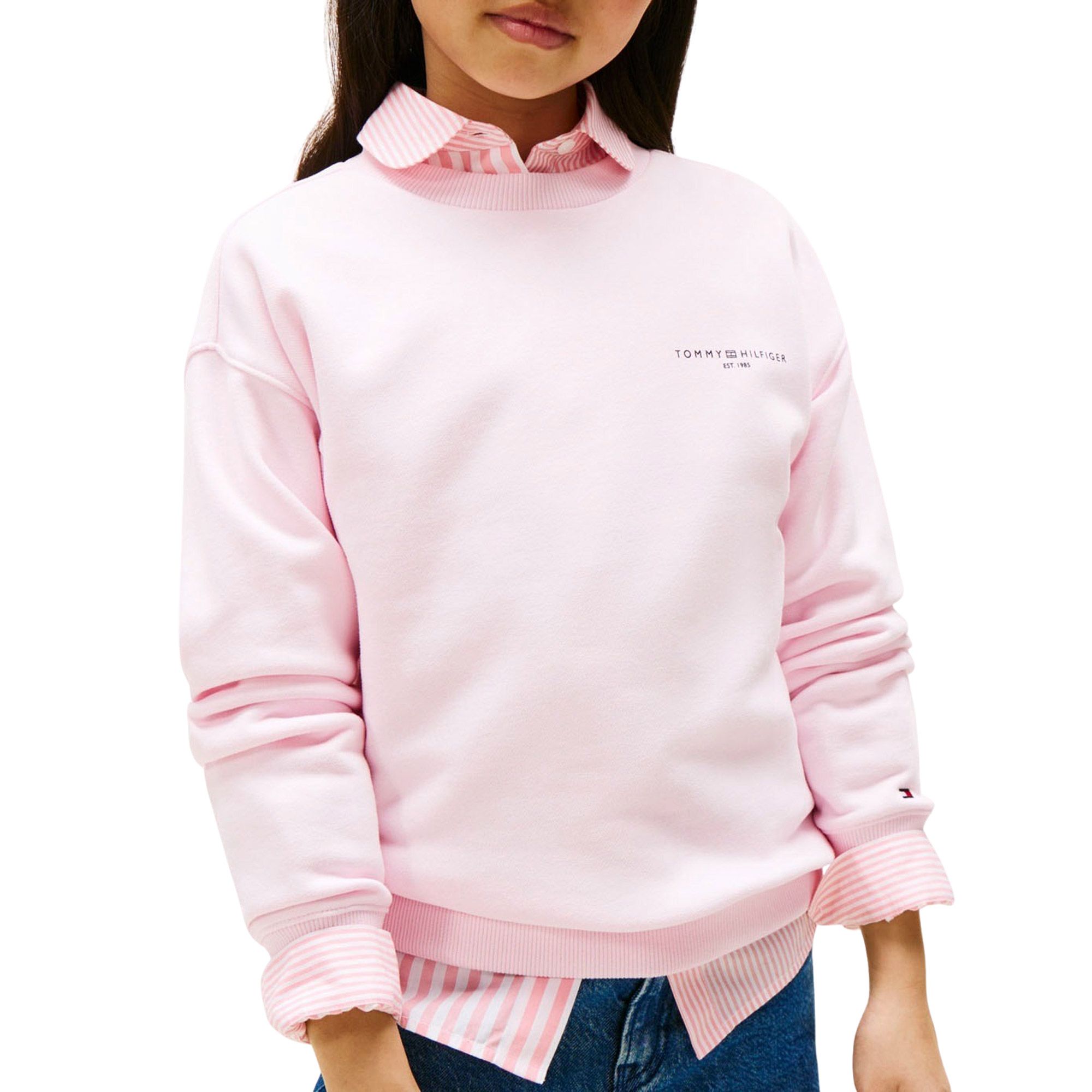 Tommy Hilfiger Sweatshirt MINI CORP C-NECK SWEATSHIRT voor kinderen tot 16 jaar, met logostiksel