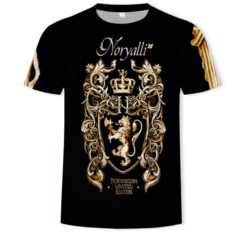 ETST 07 Nieuwigheid 3D Gouden Ketting Print Barok Merk T-shirt Zomer stijl korte mouw luxe Koninklijke mannen kleding hip hop tops & tees L