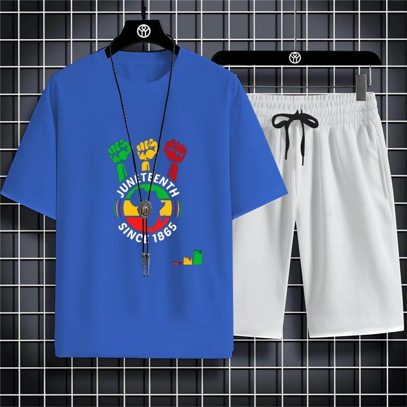 ETST 03 2023 Zomer Vrije tijd Outdoor Sport Stijl 2d Overwinning Vuist Gedrukt Heren T-shirt Losse Comfortabele Sneldrogend Pak 6XL