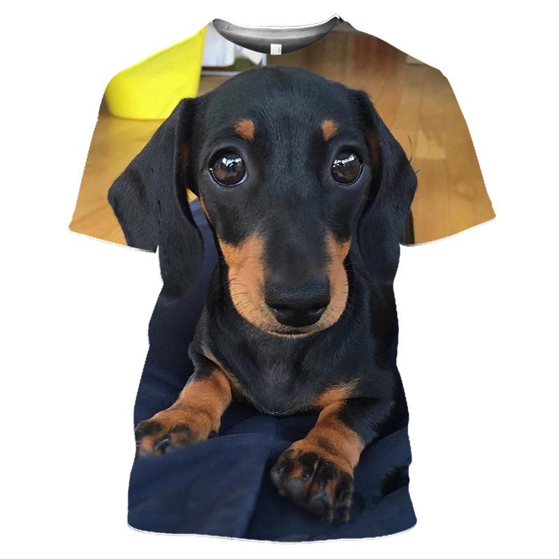 ETST 07 Grappig Dier De Teckel grafische t-shirts Mannen Zomer Mode Casual sneldrogende t-shirt 3D Gedrukt streetwear Tees tops M