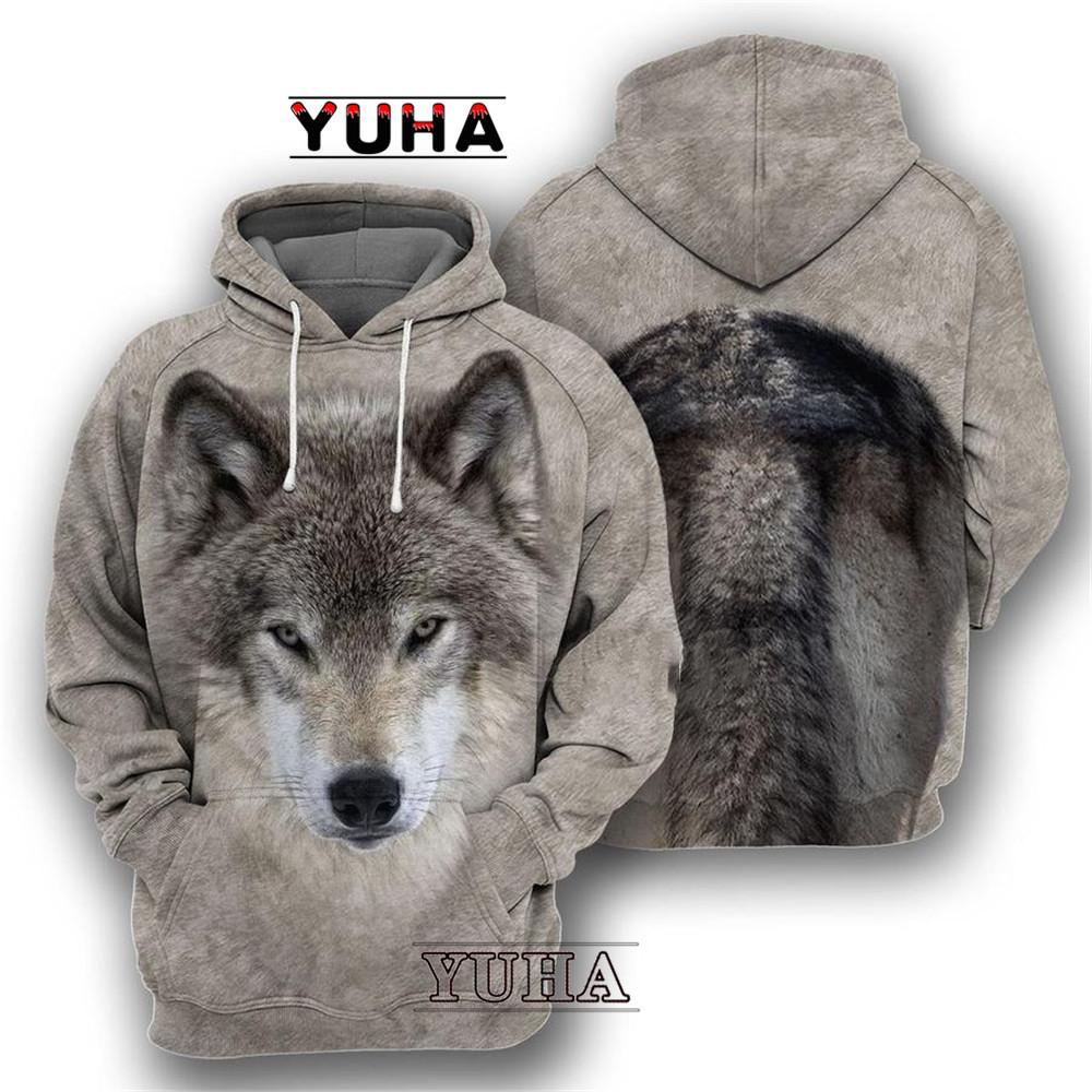 Xiao Xiang Dieren Wolf/Wasbeer/Kat Mannen Hoodies 3D Grafische Lente Herfst Hoodies Trui Tops Casual Sweatshirts Harajuku Mannen kleding XXL