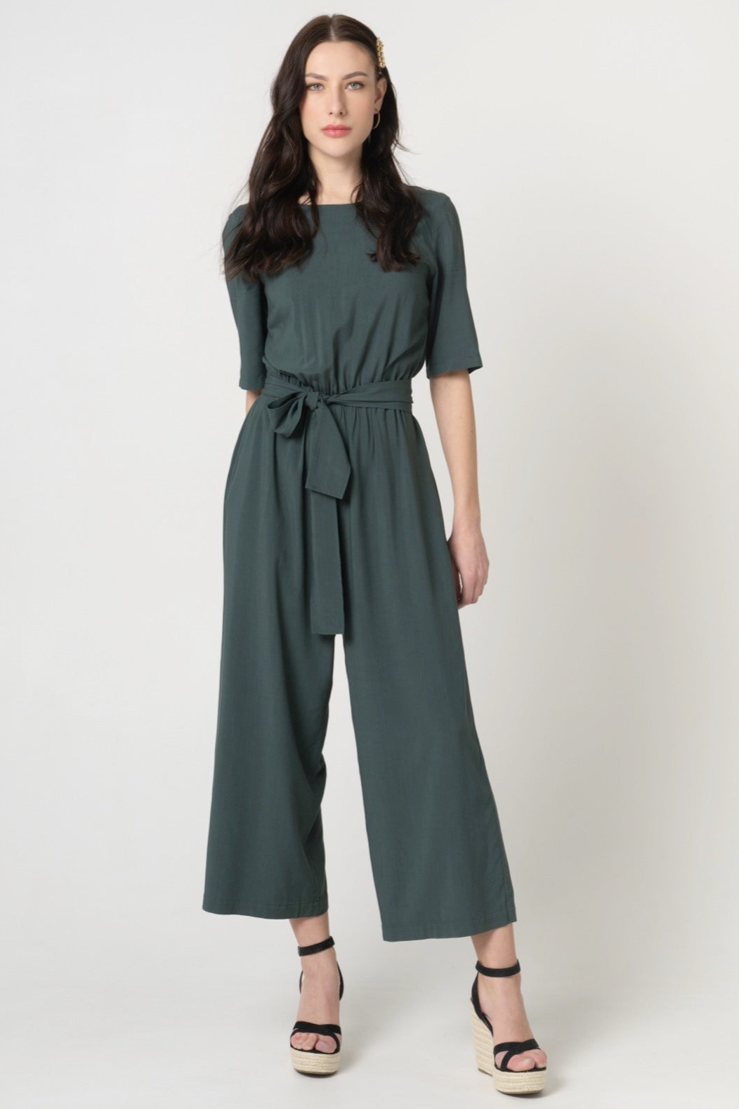 Lovjoi Damen vegan Jumpsuit Staine Halbsleeve Mear GrÃ¼n