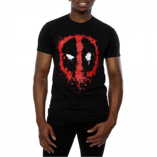 Deadpool Heren Splat Face katoenen T-shirt M baksteenrode kleur