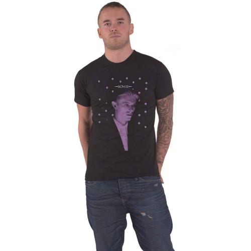 David Bowie Unisex volwassen gestippeld T-shirt XXL zwart