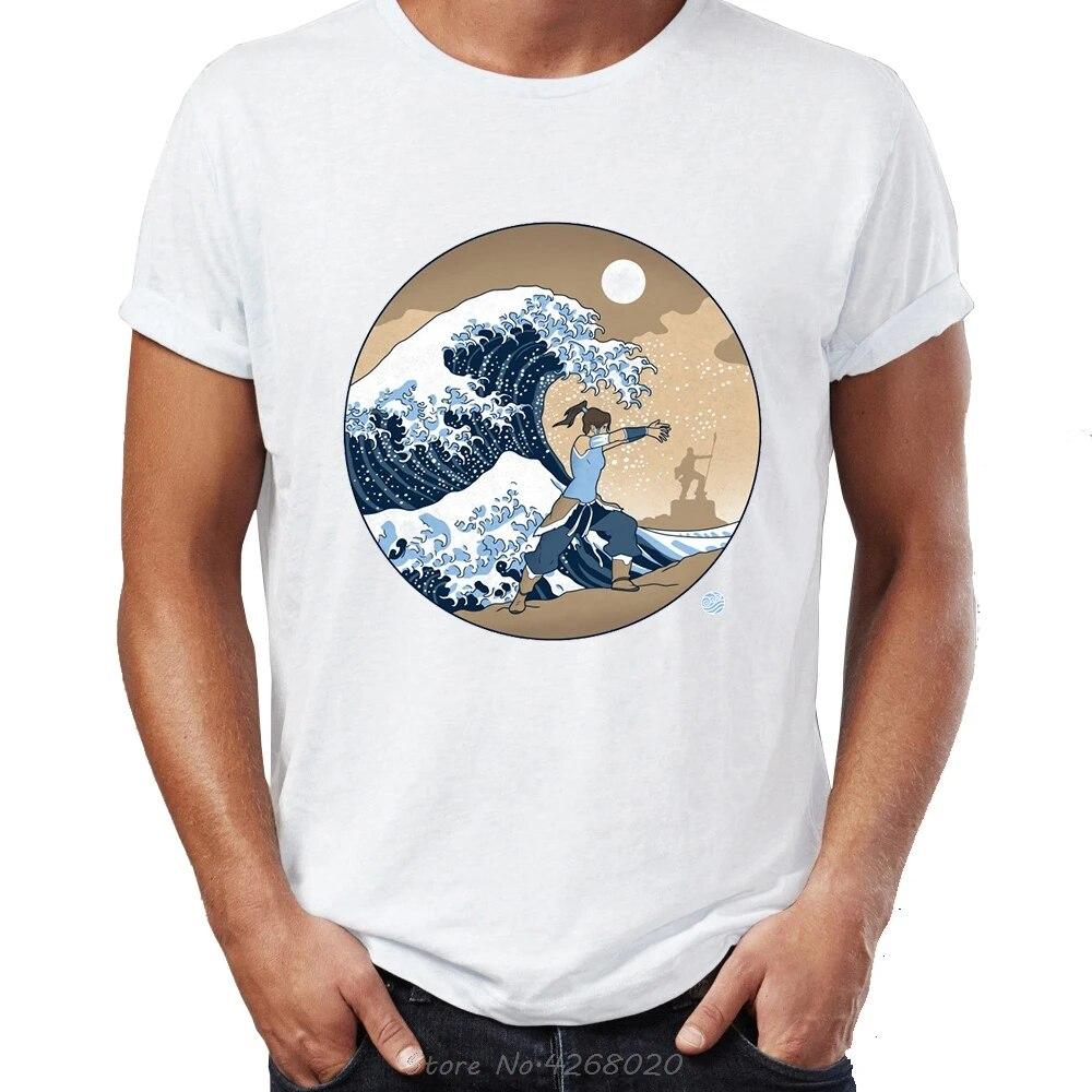 YSM Cotton Tshirt Heren T-shirt The Wave Bender Korra Avatar Awesome T-shirt Hip Hop Tees Tops XXXL wit