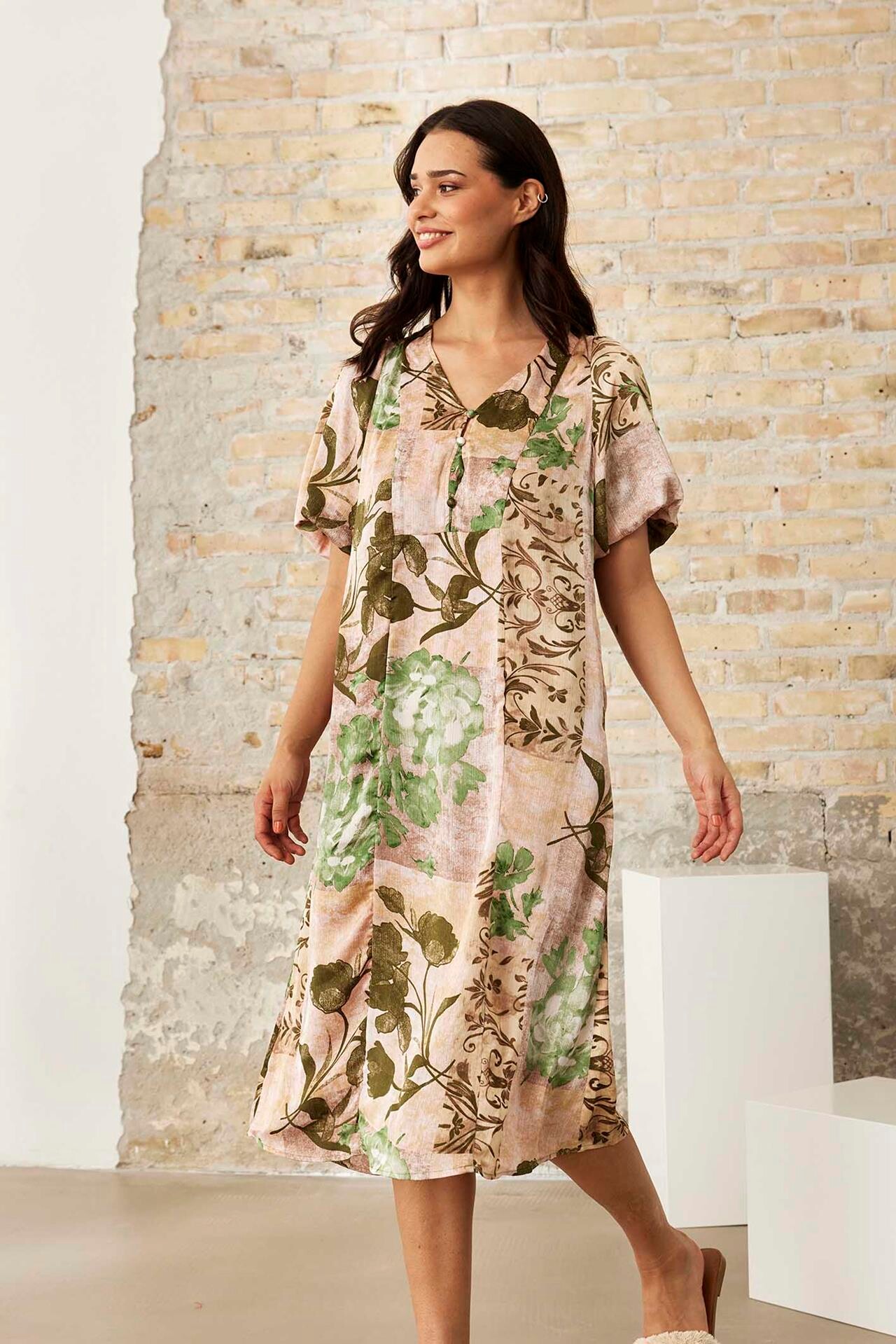 IN FRONT DANA DRESS 16202 614 (Multi Green 614)