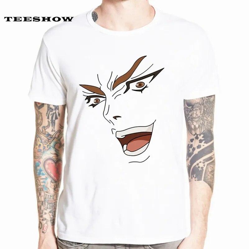 YSM Cotton Tshirt JoJo Bizarre Adventure Heren T-shirt Zomer Hiphop Shirt Hombre Streetwear Kort L wit