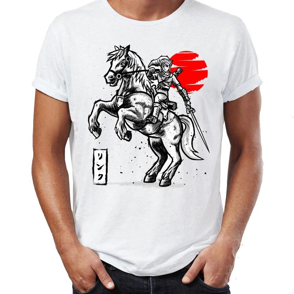 YSM Cotton Tshirt Heren T-shirt Link en de Triforce Legend Of Zelda Artsy Awesome Artwork Gedrukt T-shirt XXXXL wit