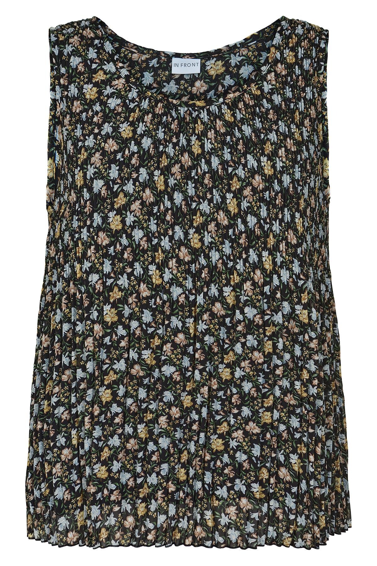 IN FRONT JAYDE PLISSE TOP 14988 999 (Black 999)