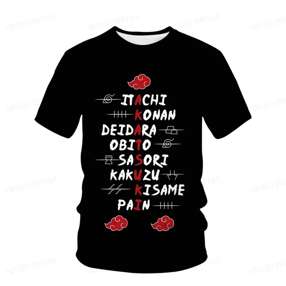 Xin nan zhuang Naruto 3D Print Zomer Harajuku Hip Hop Stijl Casual Cool Naruto T-shirt Sport Street Style Kinderen Mannen Kleding L