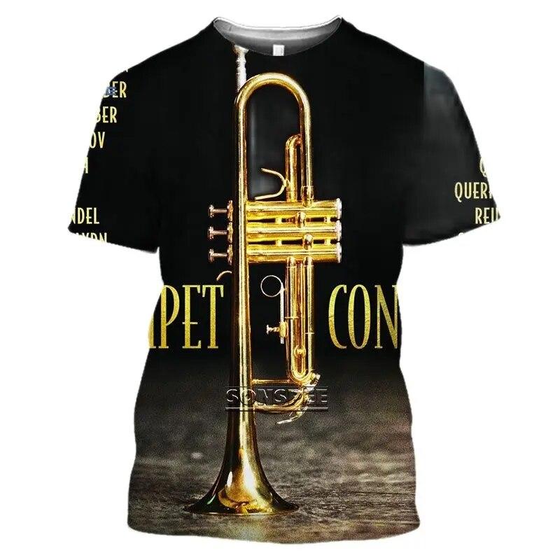 ETST WENDY 005 2022 3d Trompet Print Heren T-shirt Klassiek Muziekinstrument Korte Mouw Unisex Casual Shirt Hip Hop Top Heren Dames Xxs-6xl L