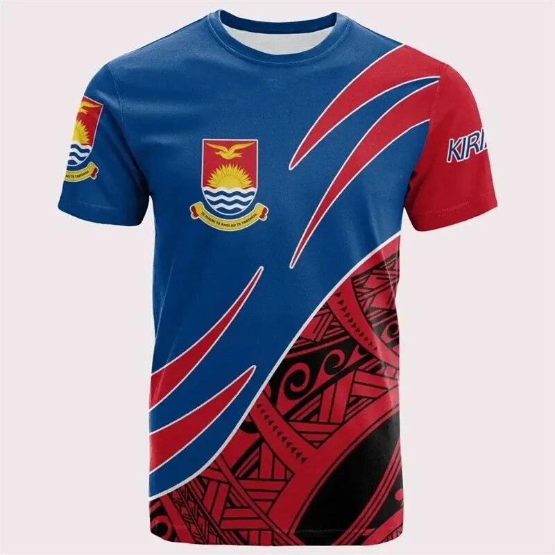 Xin nan zhuang KIRIBATI Nationale Vlag Print T-shirt Diy T-shirt Nieuwe Mode Mannen Vrouwen Streetwear T-shirts Dialy Casual Sportkleding Gym Tops Mannen S