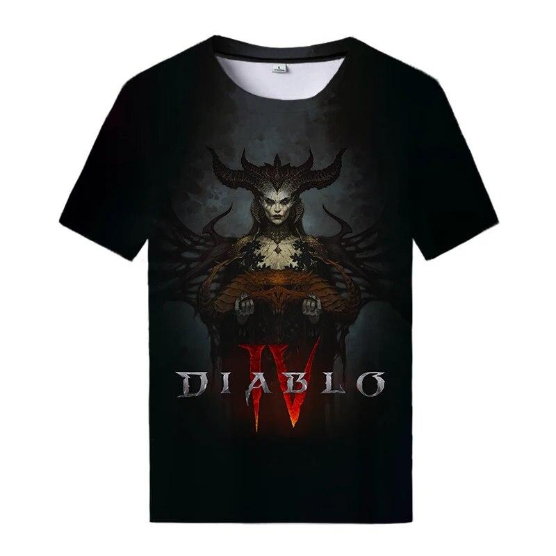Xin nan zhuang Game Diablo 4 3D Print T-shirts Heren Dames Korte Mouw T-shirts Streetwear Harajuku Mode Oversized T-shirt Kinderen Tops Kleding L