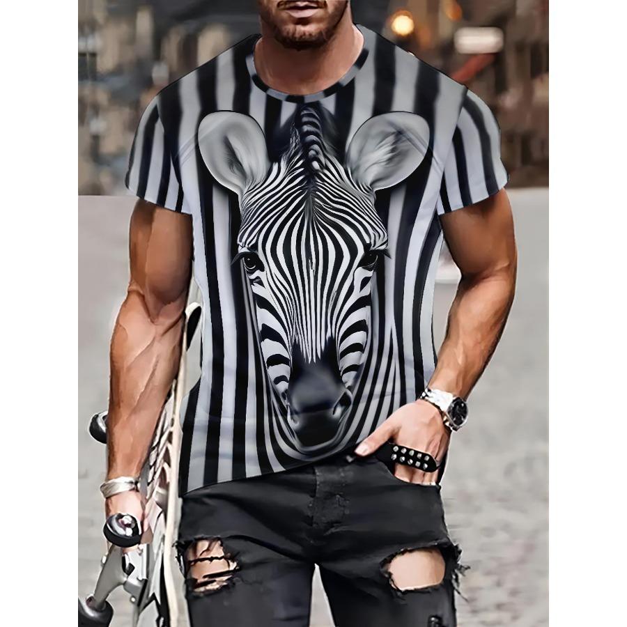HerSight Giraffe patroon T-shirts Zomer T-shirts Heren Streetwear Phoenix 3D Print T-shirt Mode O-hals Korte Mouw Tops 6XL abrikoos