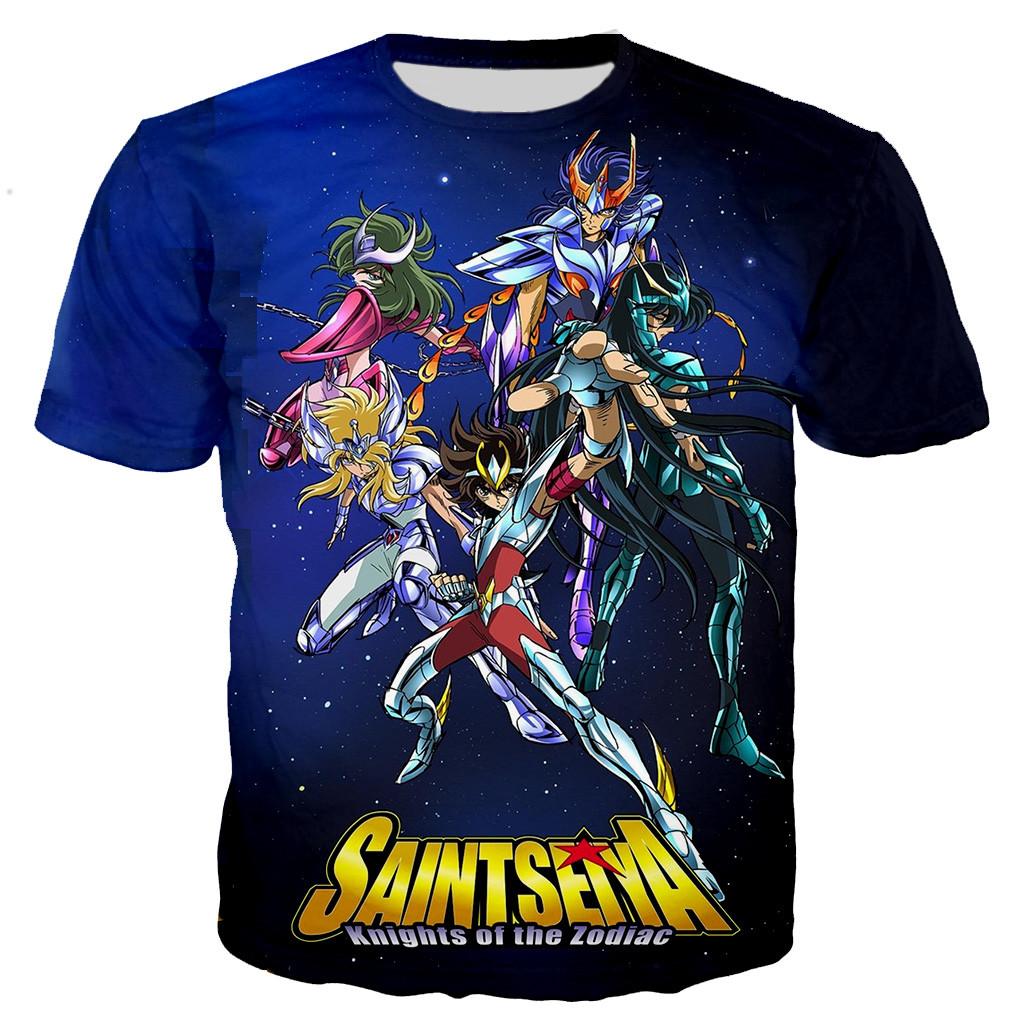 Xin nan zhuang Nieuwe mode coole 3D Saint Seiya bedrukte T-shirt casual stijl T-shirts Anime Saint Seiya mannen/vrouwen streetwear T-shirts korte mouwen L